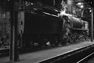 Missenden: Steam engine inside Nine Elms New Shed