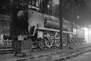 Missenden: Steam engine inside Nine Elms New Shed