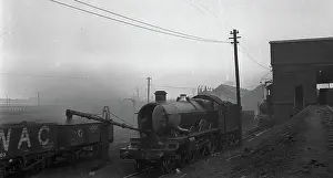 Polluted: Steam engine in a smoky atmosphere