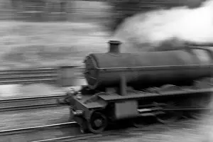 Speeding: Steam engine speeding along