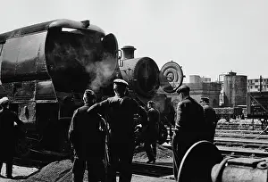 Preservation: Two steam engines in Nine Elms Loco Yard