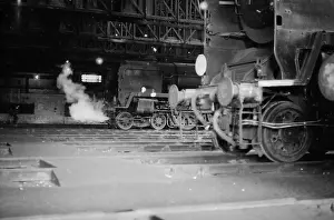 Elms: Two steam engines in Nine Elms New Shed