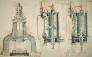 Gaskell: Steam hammer, details of piston and cylinder