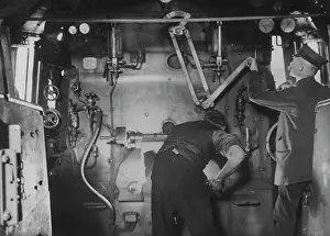 Stoker: Steam locomotive cab, 1928