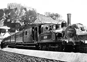Orgueil: Steam railway, Mount Orgueil Castle, Jersey, Channel Islands