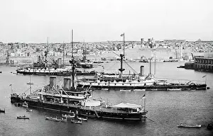 Valetta: Steam ships, Port of Valetta, Malta