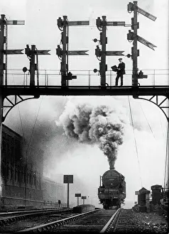 Railway: Steam train and signals