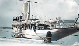 Poss: Steam yacht in Cannes harbour