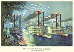 Steamboats: Steamboats on River