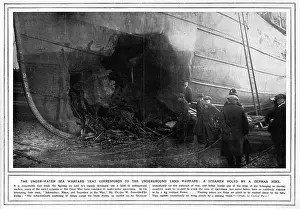Holed: steamer holed by a German mine