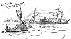 Tiverton: The Steamer Tiverton off Gravesend, 1884