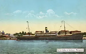 Rangoon: Steamship SS Chilka in harbour, Rangoon, Burma
