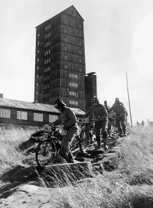 Downhill: Steep descent on rocks, 1940