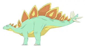Idea: Stegosaurus pencil drawing with digital color