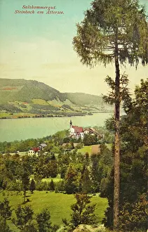 Attersee: Steinbach am Attersee. View from the hill to the