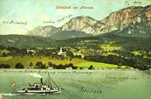 Steinbach: Steinbach at Lake Attersee. In the foreground a