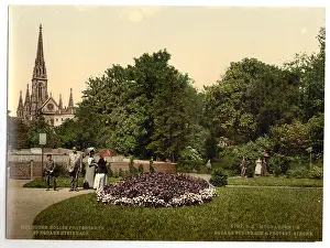 Steinbach: Steinbach Square and protestant church, Mulhausen, Alsace Lo