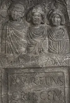 Robed: Detail of the stele erected by Praepositus Aurelius