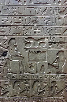 Hieroglyphics: Stele with inscriptions