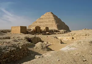 Blue Sky: Step pyramid of Djoser, Saqqara, Egypt