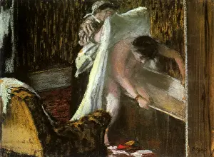 Stepping: Stepping Out of Bath, by Degas