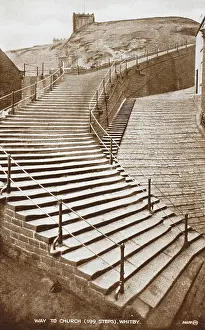 Cliffside: Steps up to Whitby Church