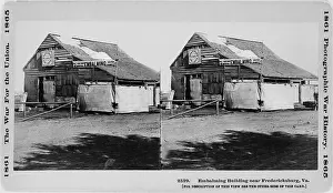 Fredericksburg: Stereo photograph of an embalming building ?