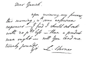 Garrick: STERNE LTR TO GARRICK