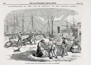 Stevedores: Stevedores unloading cotton from blockade