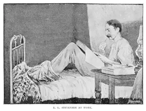 Vailima: Stevenson in bed writing