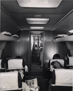 Stewardess: A stewardess serves drinks