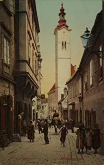 Kirchengasse: Steyr. Kirchengasse. About 1910. Photochrom