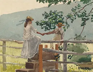 Bsloc1606: On the Stile, by Winslow Homer