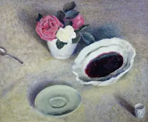 Teaspoon: Still-life with Blackcurrants ' with roses