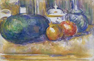 Pomegranates: Still-Life with a Watermelon and Pomegranates, by Cezanne