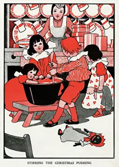 Stirring: Stirring the Christmas Pudding by Charles Robinson