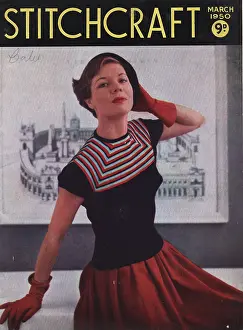 Stitchcraft: Stitchcraft 1950's - 1950's, front cover, posing