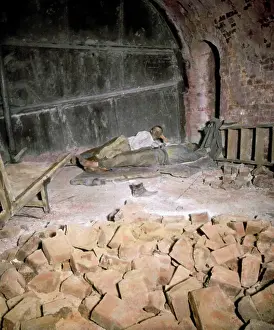 Drawe: Stock in the chamber of a brick-kiln