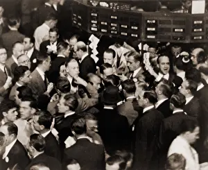 Frantic: Stock traders on the floor of the New York ?
