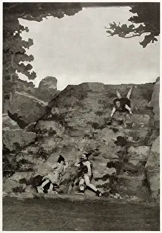 Robey: The Stone Age scene in Zig-Zag! London Hippodrome