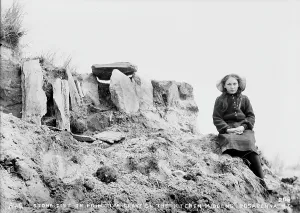 Cist: Stone Cist Or Primitive Grave on the Kitchen Middens, Rosa