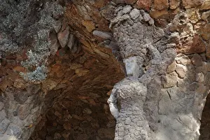 Salut: Stone columns, Park Guell, Barcelona, Catalonia, Spain
