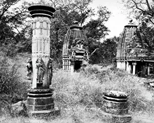 Kota: Stone pillars at Baroli, Rajasthan, India