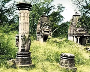 Rajasthan: Stone pillars at Baroli, Rajasthan, India