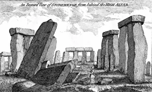 1760: Stonehenge. Megalithic monument on Salisbury Plain