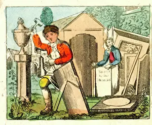 Chisel: Stonemason at work in a graveyard