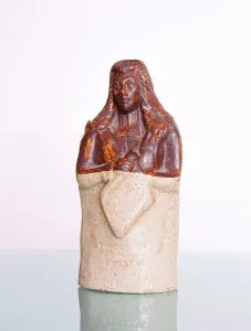 Receptacles: Stoneware judge-shaped bottle