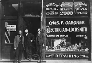 Storefront: Storefront of Chas. F. Gardner Electrician and Locksmith