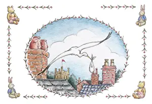 Corners: Stork over rooftops
