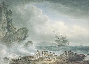 Pocock: Stormy Scene on Rocky Coast